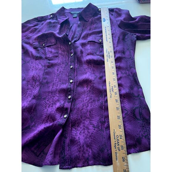 White House Black Market Purple Blouse - Picture 8 of 9